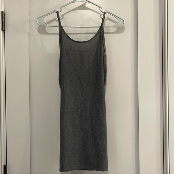 lululemon athletica Tops - Lululemon Tank Top Grey Sheer Strappy Athleisure